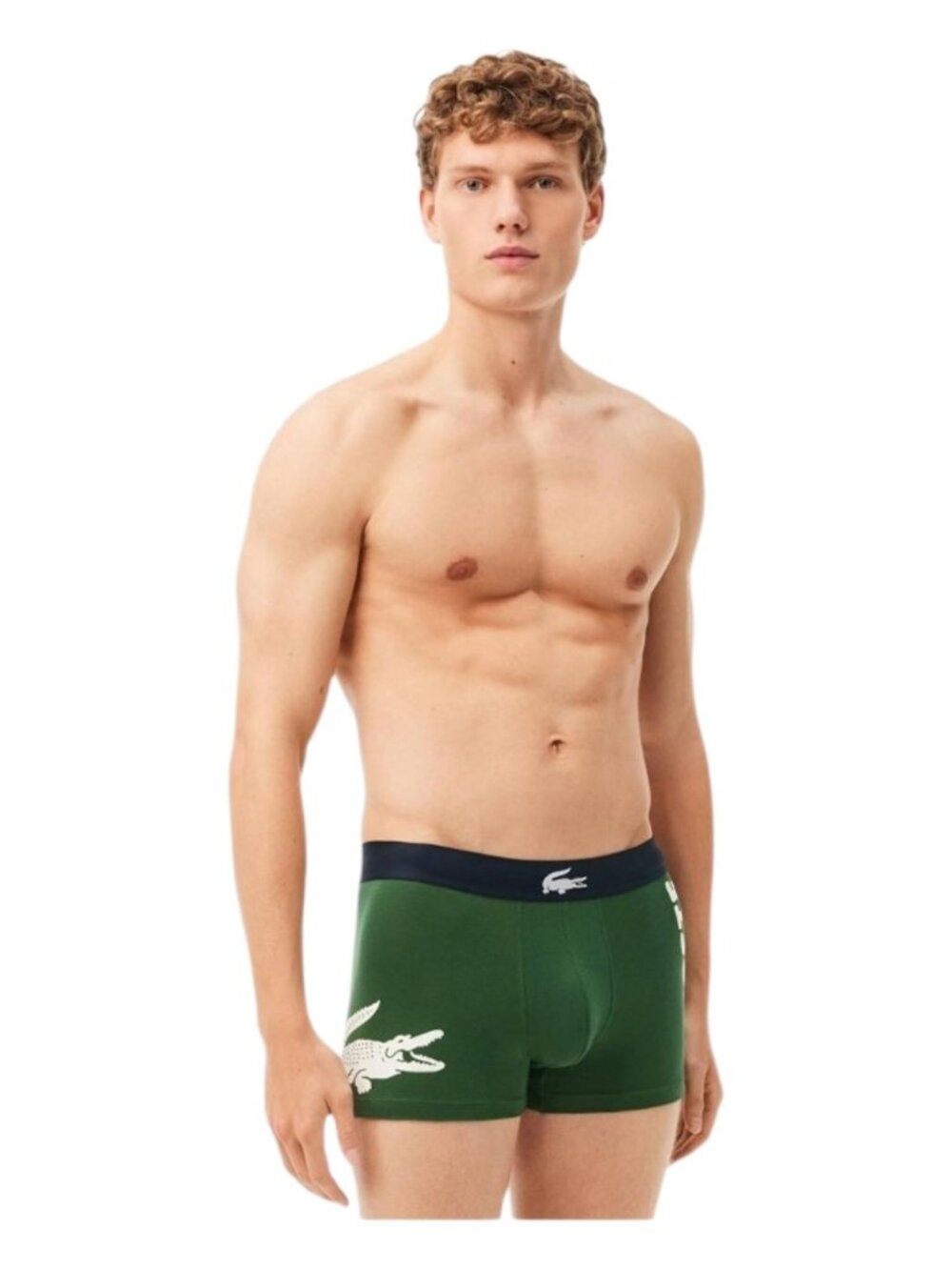 Lacoste Trunks 3-Pack Big Croc on Side Men's Underwear Thyme/Navy Blue/White